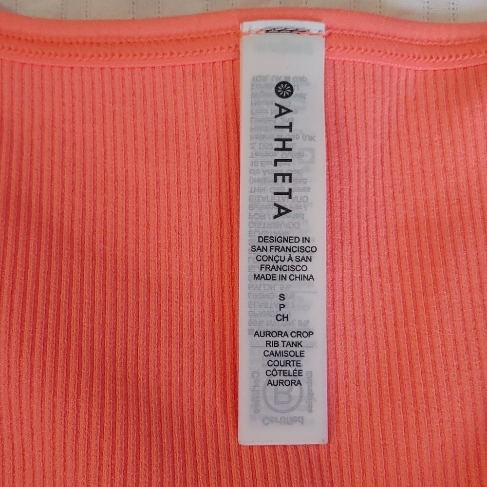 NWT Athleta Aurora Crop Rib Coral Tank - Picture 7 of 13